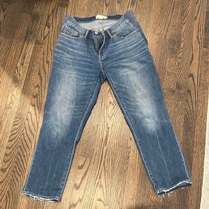 Hatch maternity Blue Ankle Cropped Jeans with Vintage Distress